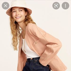 J. Crew Reversible cotton bucket hat Ivory Taupe